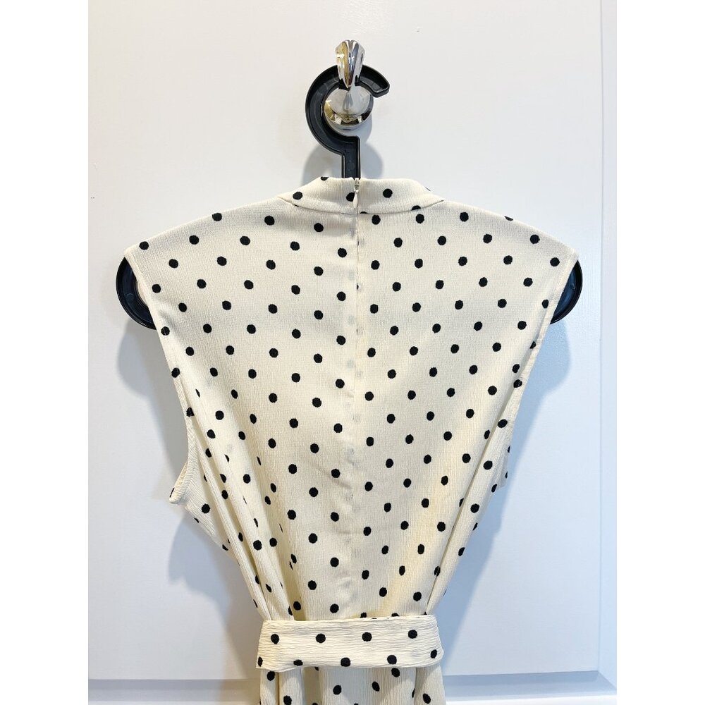 H&M Polka Dot Mock-Neck Sleeveless Midi Dress, Medium - Picture 4 of 12